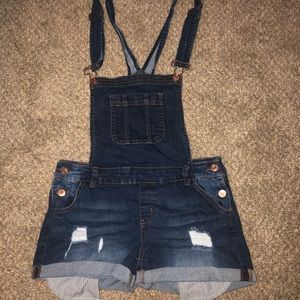 Forever 21 Jean Short Overalls